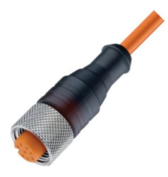 RKT 8-6-268/5 M og, PUR 6x0,34mm2, pomarańczowy, z gniazdem prostym M12x1, LUMBERG 15718, PM12F6