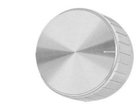 Gałka potencjometru GSL20S SREBRNA 20mm oś ścięta