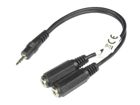 Przejście JACK wtyk 2.5mm - 2x gniazdo 3.5mm stereo z kablem