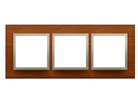 SIMON 54 Ramka 3 potrójna Nature-Drewno ZŁOTY ORZECH IP20/IP44* (*IP44-należy zastosować zestaw uszczelek DUN3) DRN3/86 KONTAKT