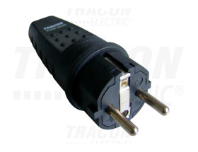 Wtyczka gumowa IP44 16A 250V TRACON czarna