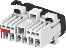 Socket, unequipped, 12 pole, angled, 2 rows, natural, 284159-1