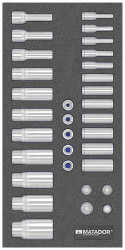 Matador Schraubwerkzeuge 81643082 Zestaw narzędzi MTS R: Steckschlüssel 10(3/8) lang, 32-tlg. 1 zest.