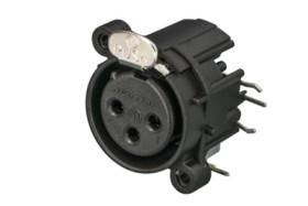 XLR panel socket, 3 pole, gold-plated, plastic, NC3FAHR2