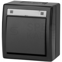 Łącznik schodowy pojedynczy natynkowy hermetyczny IP55 antracytowy 10AX Aquant 2K