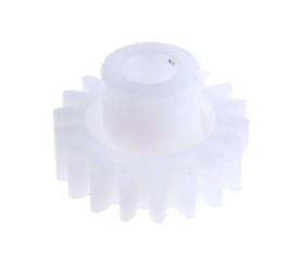 Koło zębate walcowe, moduł: 1, l.zębów: 18, śr. piasty: 10mm, śr. otworu: 5mm, POM