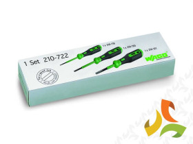 Zestaw przyrządów montażowych z izolowanym trzpieniem 3 typy wkrętaków 210-722 WAGO