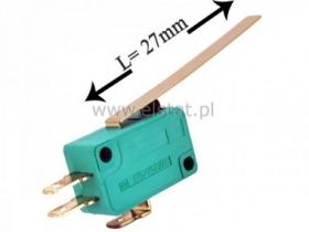 Przełącznik krańcowy z dźwignią 27mm 10A