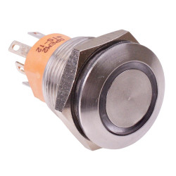 AV990220000840K APEM Amber LED 19mm Momentary Anti Vandal Push Button Switch NO/NC