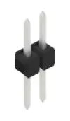 Pin header, 2 pole, pitch 2.54 mm, straight, black, 10046218