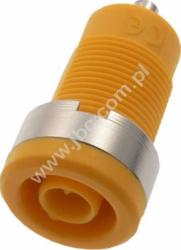 3270-GE Gniazdo bezp. 4mm, przyłącze lutowane tuleja, 25A, żółte, ELECTRO-PJP, 3270GE