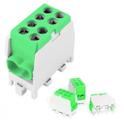 Blok Rozdzielczy Zacisk Odgałęźny Na Szynę TH35 1,5-25mm² Zielony 130A 400V