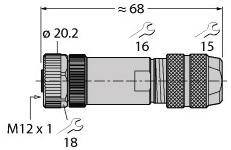 Turck 6604210 Złącze konfekcjonowane czujnika/aktuatora FW-M12KU5W-G-ZF-ME-SH-9, 1 szt.