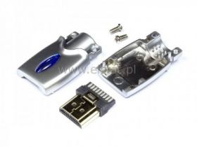 Wtyk HDMI lutowany - pełna obudowa