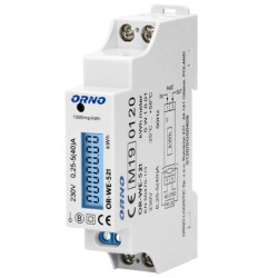 Licznik zużycia energii elektrycznej MID 1-fazowy 5/40A 1-modułowy z wyświetlaczem LCD ORNO