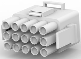 Plug housing, 15 pole, pitch 6.35 mm, straight, white, 770023-1