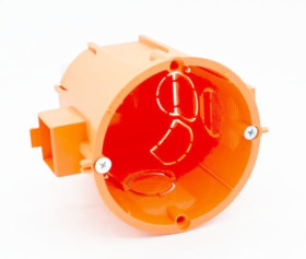 A.0006LP puszka elektroinstalacyjna pojedyncza głęboka z wkrętami pomarańczowa, PK60