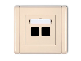 FLEXI Gniazdo multimedialne podwójne bez modułu (standard Keystone) beżowy 1FGM-2P KARLIK