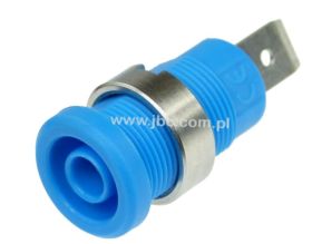 3266-I-BL Gniazdo bezp. 4mm, konekt.6,3mm, 36A, niebieskie mont. nakręt. M12, 1kV/kat.III, 600V/kat.IV, ELECTRO-PJP, 3266