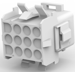 Socket housing, 12 pole, pitch 6.35 mm, straight, white, 770029-1