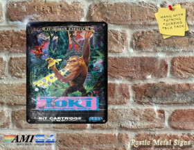 TOKI Sega Mega Drive Artwork on Rustic - Metal Sign