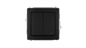 Deco Łącznik Jednobiegunowy Ze Schodowym (Osobne Zasilanie) Czarny Mat...