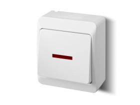 HERMES Wyłącznik pojedynczy schodowy podświetlany IP44 biały 0341-02 ELEKTRO-PLAST NASIELSK