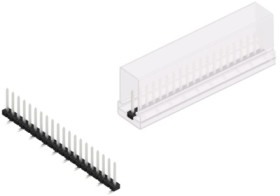 Pin header, 20 pole, pitch 2 mm, angled, black, 10063408