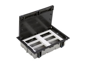 SIMON CONNECT Puszka podłogowa S500 6-modułowa 12x K45 gł. 70mm szary grafit 52050006-038 KONTAKT SIMON