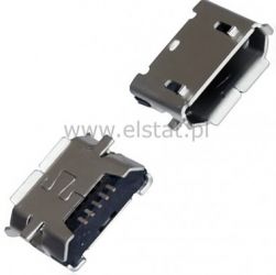 USB micro gniazdo typ B SMD 5 pin, nogi płaskie