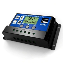 PWM Solar Charge Controller - 30A 12 / 24V - LCD Display - 2x USB Port