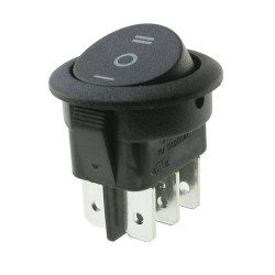 Przełącznik klawiszowy ON-OFF-ON MR3230R6BBNWC, okrągły, czarny bez podświetlenia, Canal