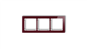 Deco Ramka Potrójna - Efekt Szkła (Ramka: Bordowa Spód: Biały) Bordowy...