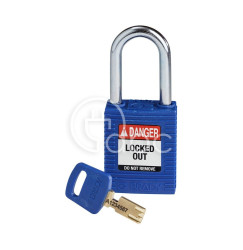 Kłódka LOTO SafeKey nylonowa, szekla stalowa 38 mm, niebieska, 150251