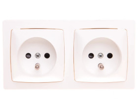 OTEO Gniazdo podwójne z/u 16A z przesłonami białe 086076