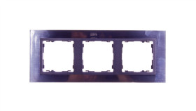 Simon 82 Ramka Potrójna Pozioma Metalowa Stal Inox/ Ramka Pośrednia Grafitowa...