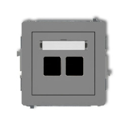 DECO Mechanizm gniazda komputerowego podwójnego bez modułu szary mat 27DGK-2p PT-GN-DE-80-27-ND-00