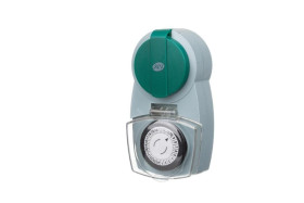 Programator czasowy mechaniczny IP44 24h /30-minutowy, zielony 67276