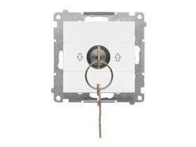 SIMON 55 Wyłącznik chwilowy żaluzjowy na kluczyk (zwierny) „I-0-II” 2 styki N/O 5A 250 V biały mat TPZK.01/111 KONTAKT SIMON