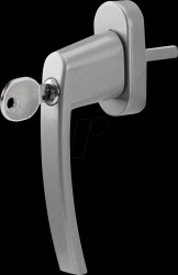 5986 Window handle with lock, silver