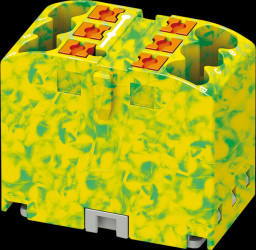 1091668 Distribution block PTFIX, 6 x 2.5, green-yellow