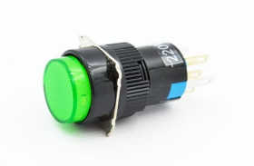 PBO-16Ag przełącznik stabilny podświetlany zielony ON-OFF
