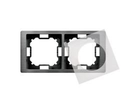 SIMON BASIC NEOS Ramka 2 podwójna uniwersalna z zestawem uszczelek IP44 tytanowa hydrografika BMRC2B/052 KONTAKT SIMON