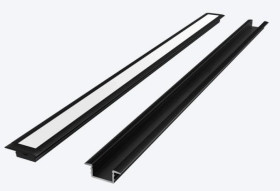 LED line PRIME Profil aluminiowy wpuszczany wpustowy czarny 2m - zestaw 5 lat gwar.