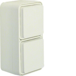 W.1 Gniazdo SCHUKO 2P+Z 2-kr pionowe, kompletne, zać śrubowe IP55, biały WNC174B