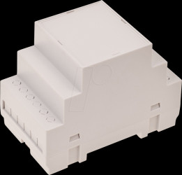 Top-hat rail housing, 53 x 90 x 65 mm, light gray