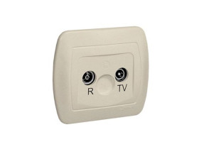 AKORD Gniazdo antenowe RTV przelotowe beżowe tłumienie 10dB AA10/12 KONTAKT SIMON