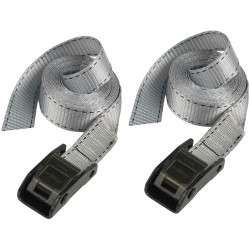 Master Lock 3110EURDAT Lashing Strap with Metal Buckle, Grey 2.5m 150kg (Pack 2)