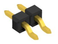 Pin header, 2 pole, pitch 2.54 mm, straight, black, 10080334