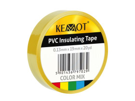 Taśma izolacyjna KEMOT 0,13x19x20Y klejąca żółta